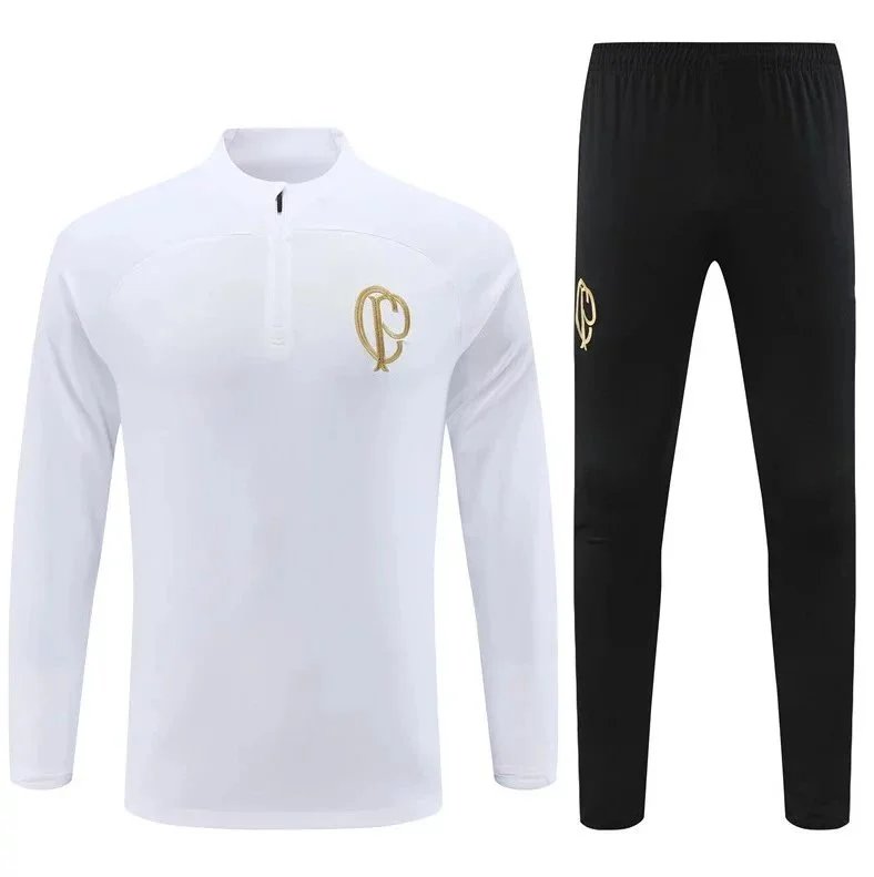 Design Performance Tracksuit Set White/Black with Light Blue Accents Activewear - 19