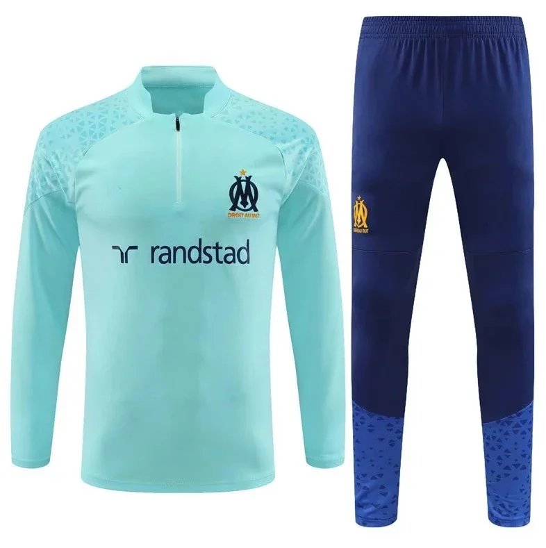 Design Performance Tracksuit Set White/Black with Light Blue Accents Activewear - 26