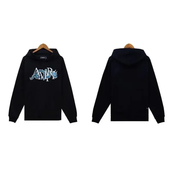 Amiri Logo Embroidered Black Hoodie - 39