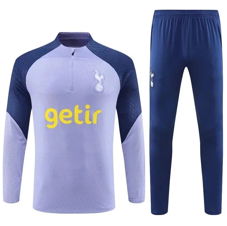 Design Performance Tracksuit Set White/Black with Light Blue Accents Activewear - 45