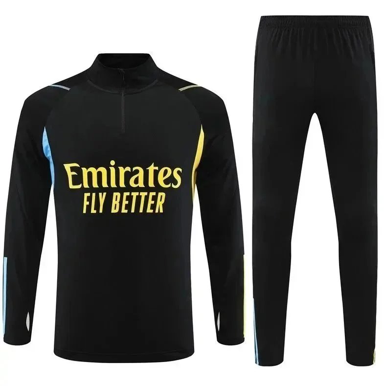 Design Performance Tracksuit Set White/Black with Light Blue Accents Activewear - 9