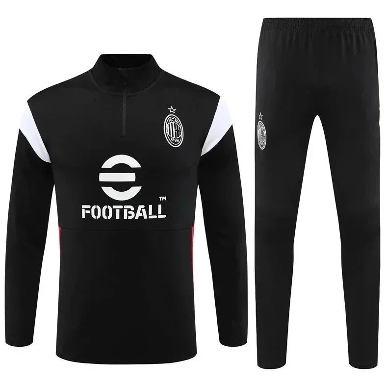 Design Performance Tracksuit Set White/Black with Light Blue Accents Activewear - 4