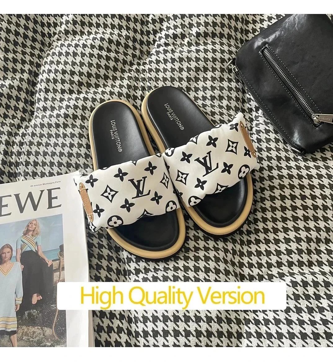 Louis Vuitton Monogram Satin Slide Sandals White Slippers - 2