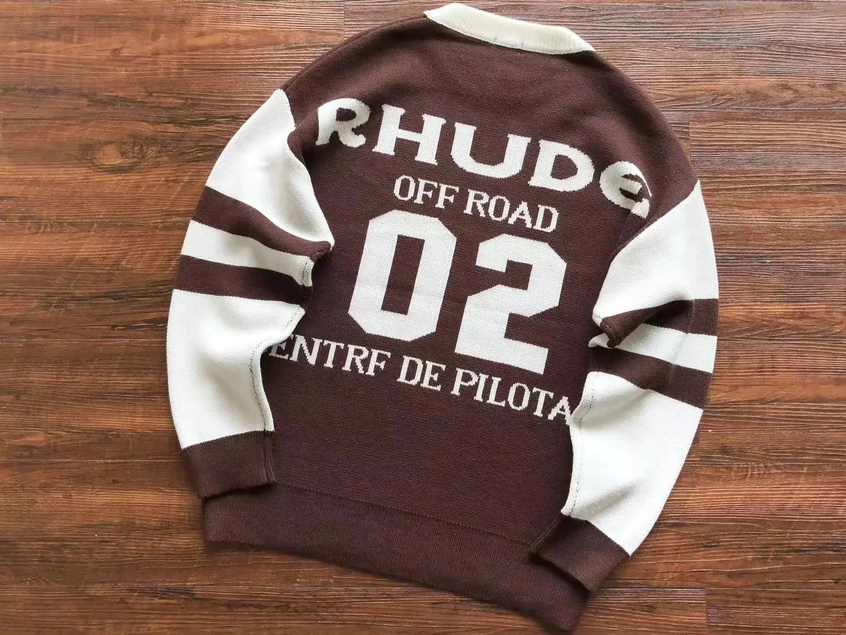 Rhude Come On Down Sweater Yellow Brown - 14