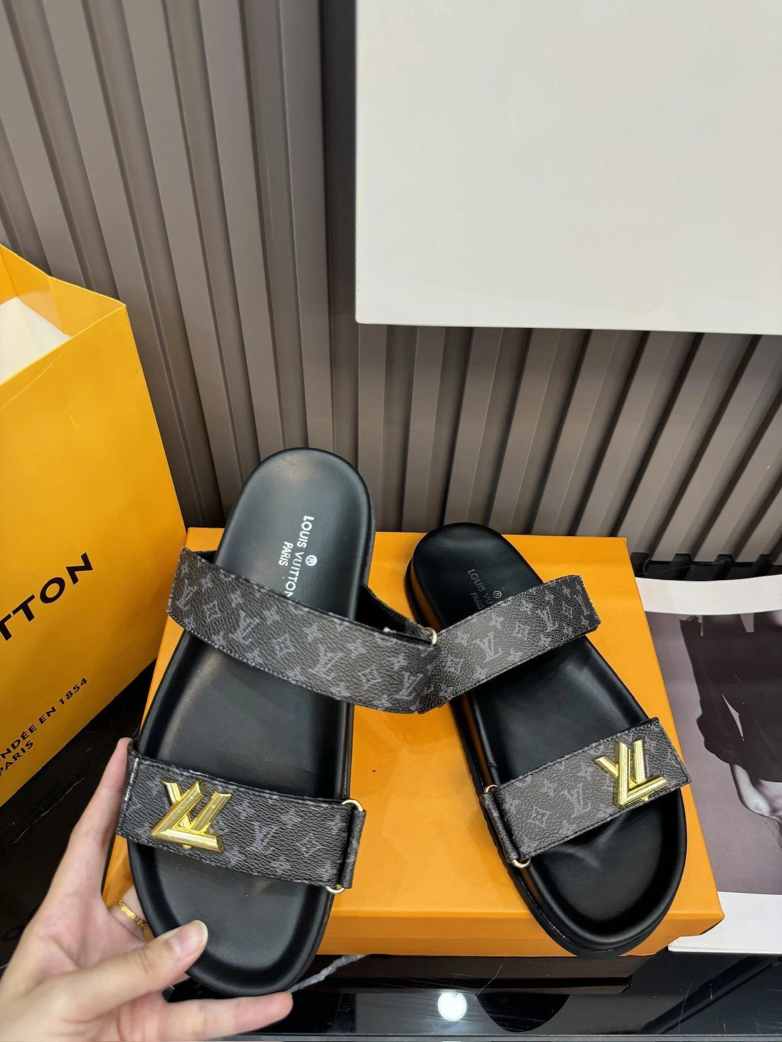 Louis Vuitton Monogram Satin Slide Sandals White Slippers - 17