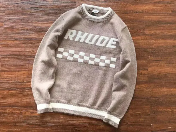 Rhude Come On Down Sweater Yellow Brown - 11