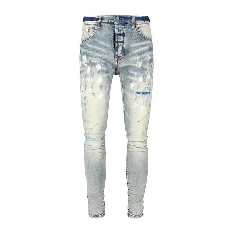 Philipp Plein Metallic Silver Distressed Skinny Jeans - 23