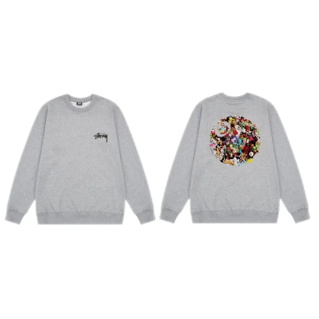 Stüssy Bone Logo Crewneck Sweatshirt White - 12