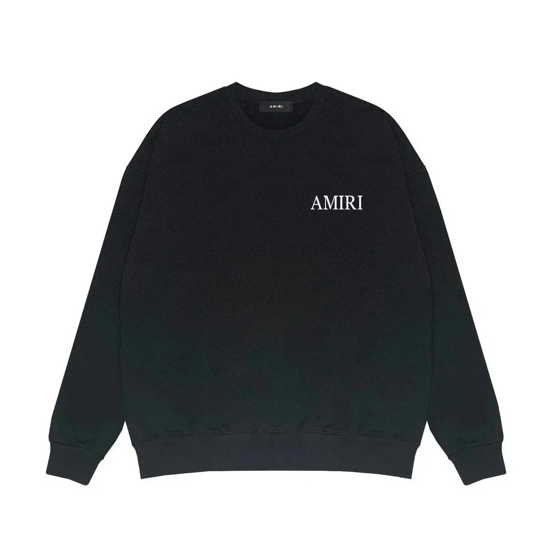 Amiri Logo Embroidered Gradient Black Sweatshirt - 10