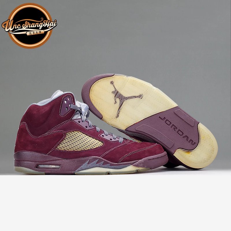 Air Jordan 5 Retro LS AJ5 Wine Suede Basketball Shoes 314259-602