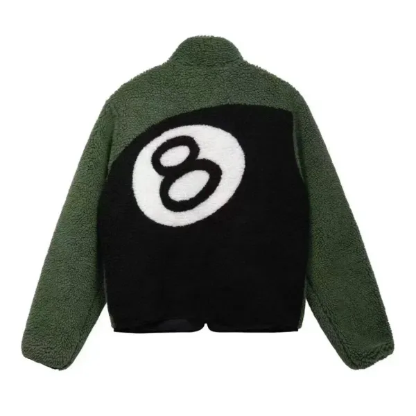 Design 8-Ball Sherpa Jacket Beige and Black Outerwear - 12