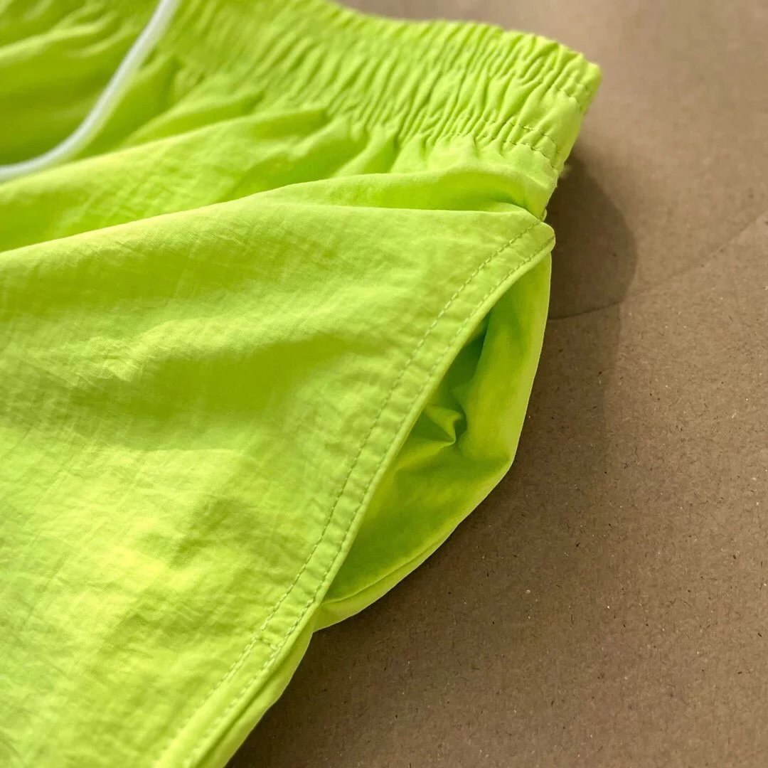 Stussy Logo Shorts Black and Neon Yellow - 17