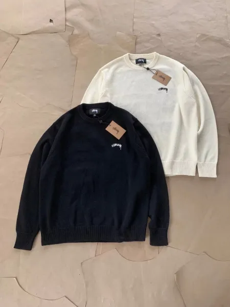 Off-White Knit Sweater with Back Graphic Print Cream - 12