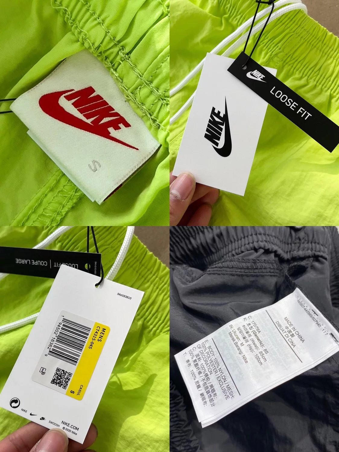 Stussy Logo Shorts Black and Neon Yellow - 20