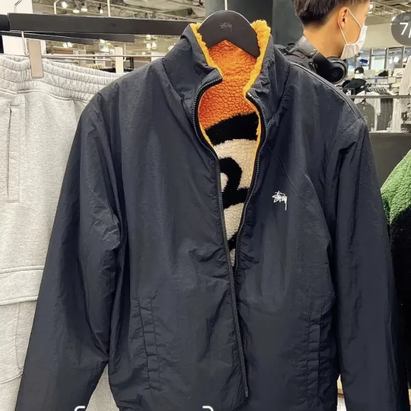 Design 8-Ball Sherpa Jacket Beige and Black Outerwear - 58