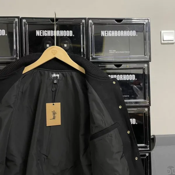 Stussy Patchwork Bomber Jacket Black Outerwear - 17