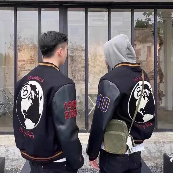 Stussy Embroidered Varsity Jacket Black Outerwear - 13