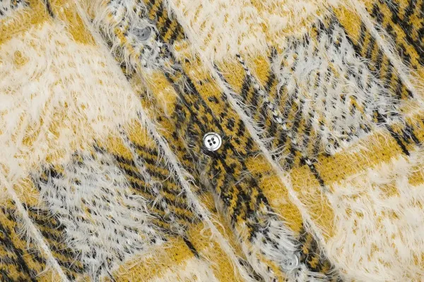 Stussy Plaid Fuzzy Cardigan Yellow Multicolor Outerwear.cardigan - 14