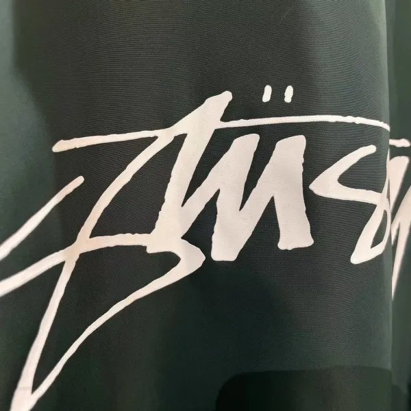 Stussy Script Logo Coach Jacket Forest Green Outerwear - 17