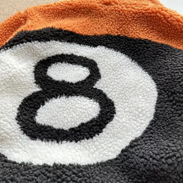 Design 8-Ball Sherpa Jacket Beige and Black Outerwear - 75