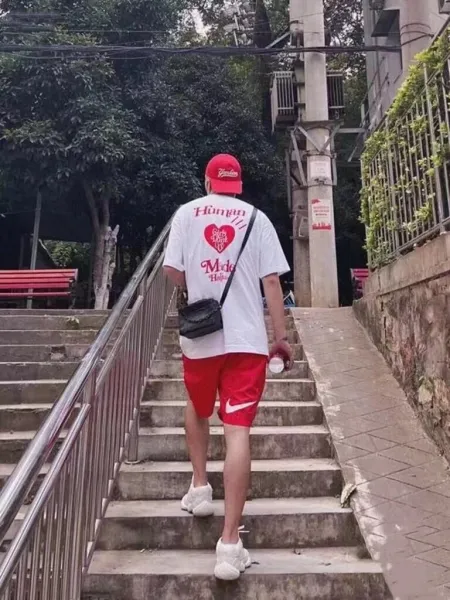 Stussy Logo Print Nylon Shorts Red - 15