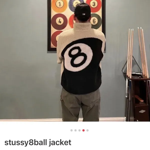 Design 8-Ball Sherpa Jacket Beige and Black Outerwear - 47