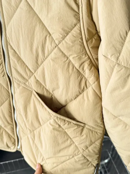 Stussy 8-Ball Quilted Bomber Jacket Beige and Olive Green Outerwear Jacket - 15