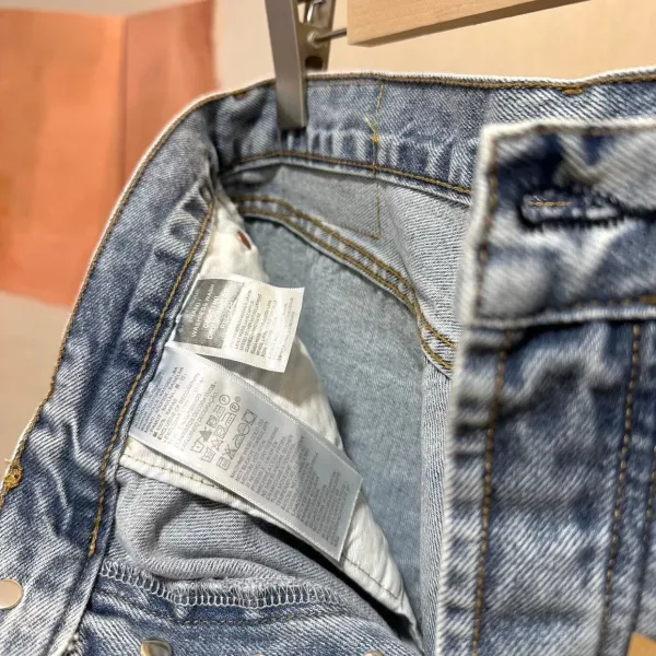 Stussy x Levi's Denim Jacket with Wool Lining and 8-Ball Graphic Gray Striped Outerwear - 15