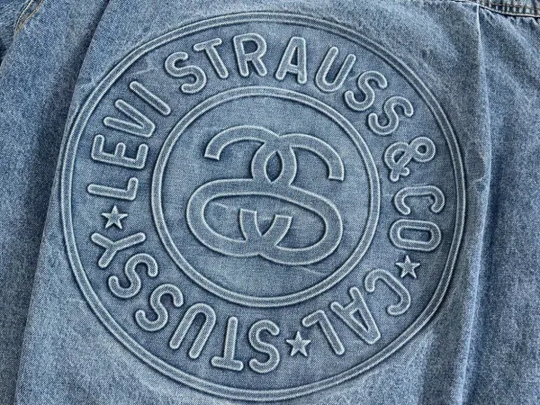 Stussy x Levi's Striped Wool Varsity Jacket Black / Gray Outerwear - 15