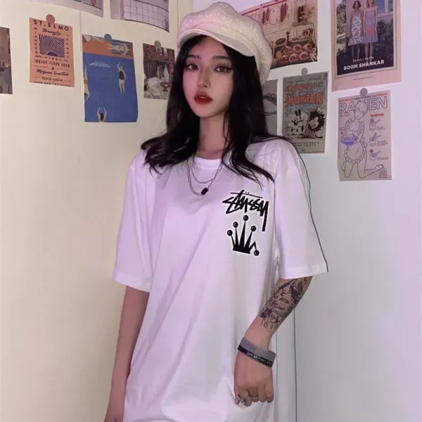 Stussy Crown Logo Oversized T-Shirt White - 11