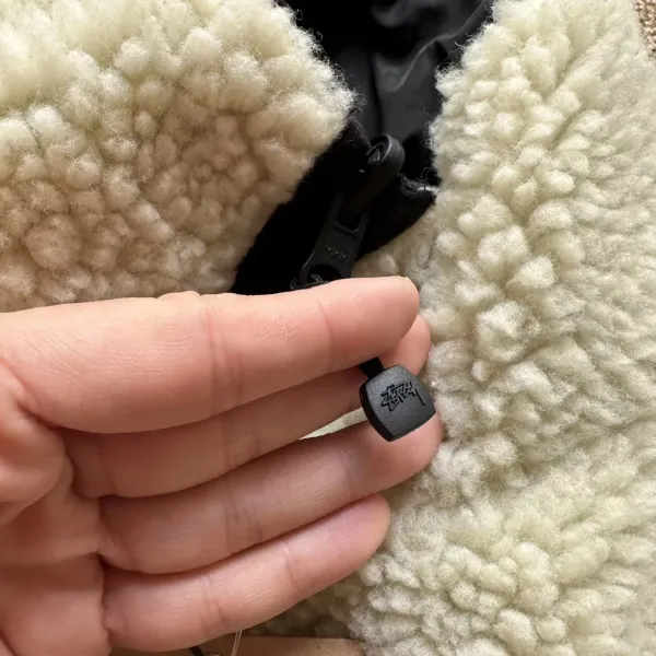 Design 8-Ball Sherpa Jacket Beige and Black Outerwear - 87