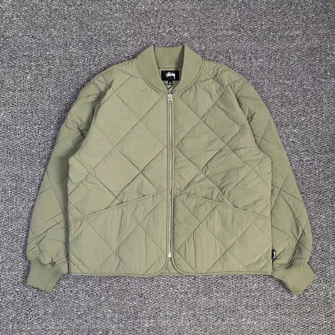 Design Dice Print Quilted Two-Tone Bomber Jacket Outerwear Jacket - 23