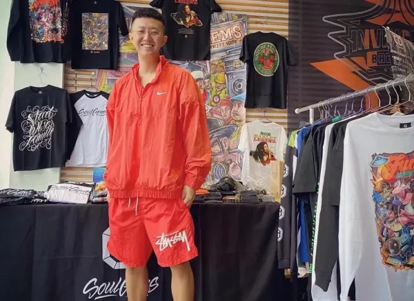 Stussy Logo Print Nylon Shorts Red - 12