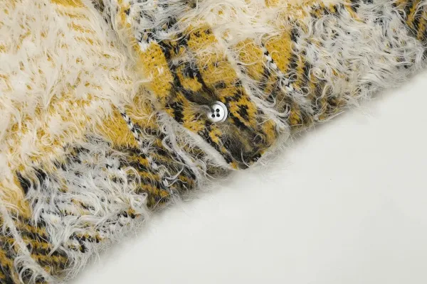 Stussy Plaid Fuzzy Cardigan Yellow Multicolor Outerwear.cardigan - 16