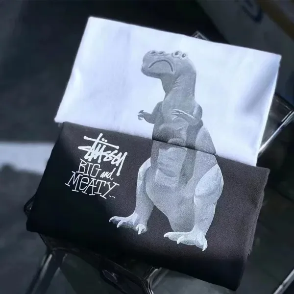 Stussy Big and Meaty T-Rex Graphic T-Shirt White - 14