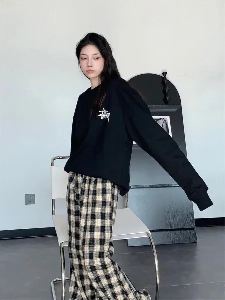 Stussy Classic Logo Oversized Sweatshirt Brown Hoodie - 12