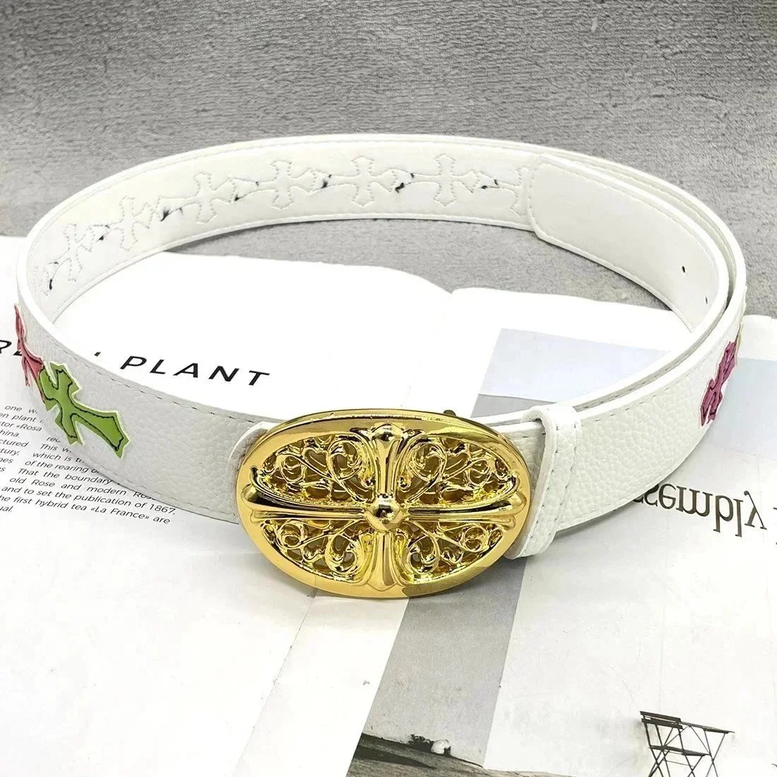 [15 Colored Crosses on White Background – Golden Cross] Cro CH Saint Sword Heart Belt SKU image
