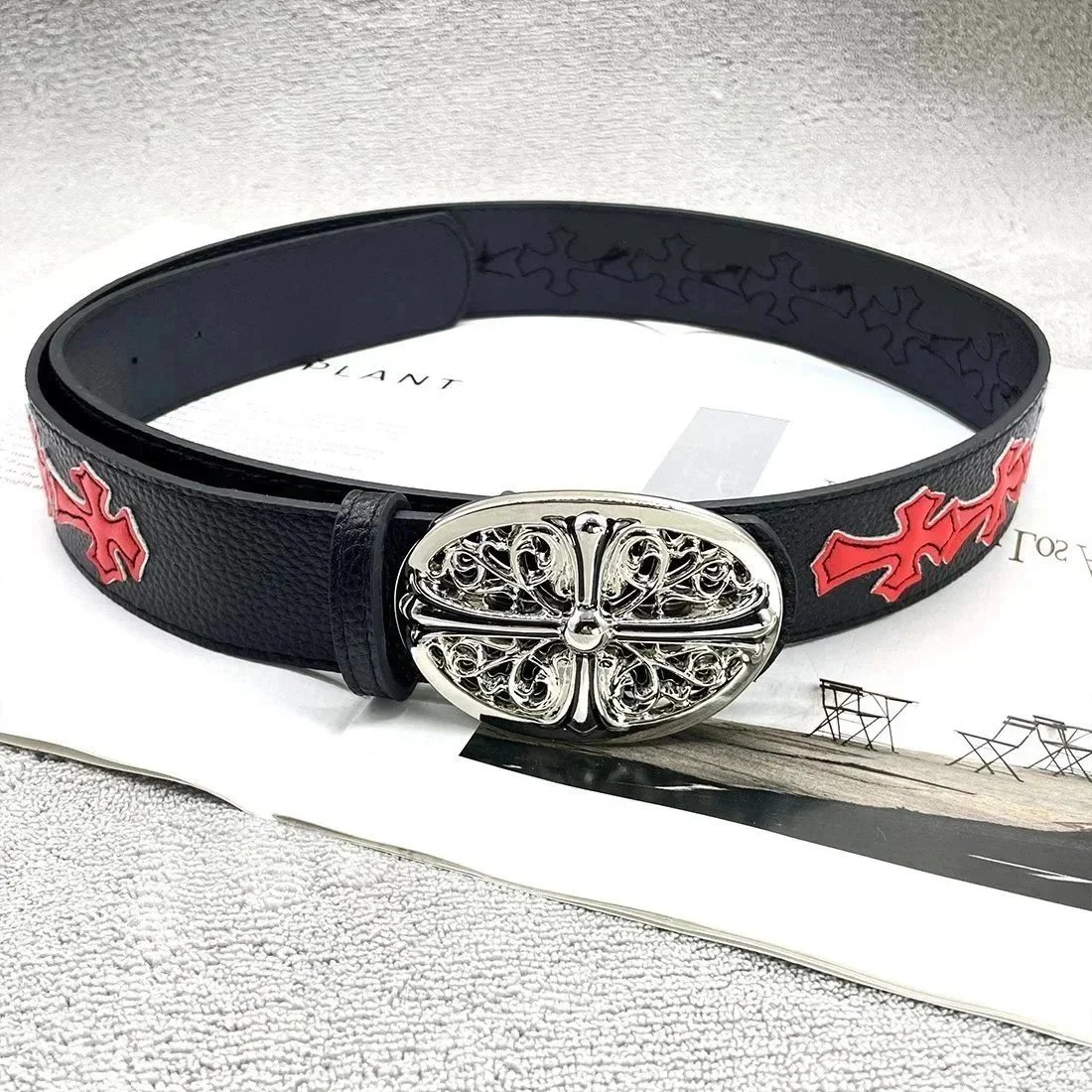 [15 Red Crosses – Thickened Round Cross] Cro CH Sacred Sword Heart Belt SKU image