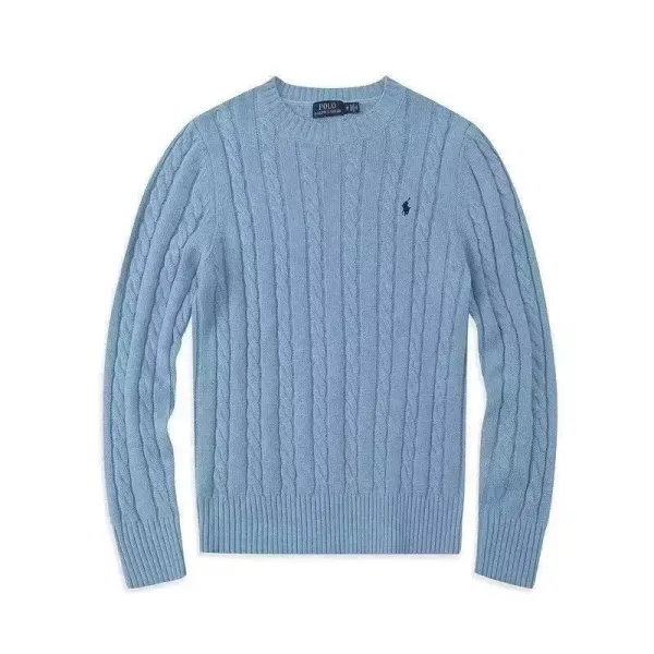 Ralph Lauren Cable Knit Sweater Light Blue Sweater - 3