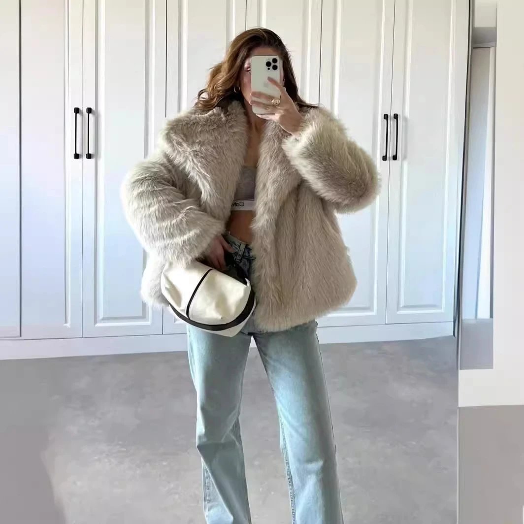 Faux Fur Collar Jacket
