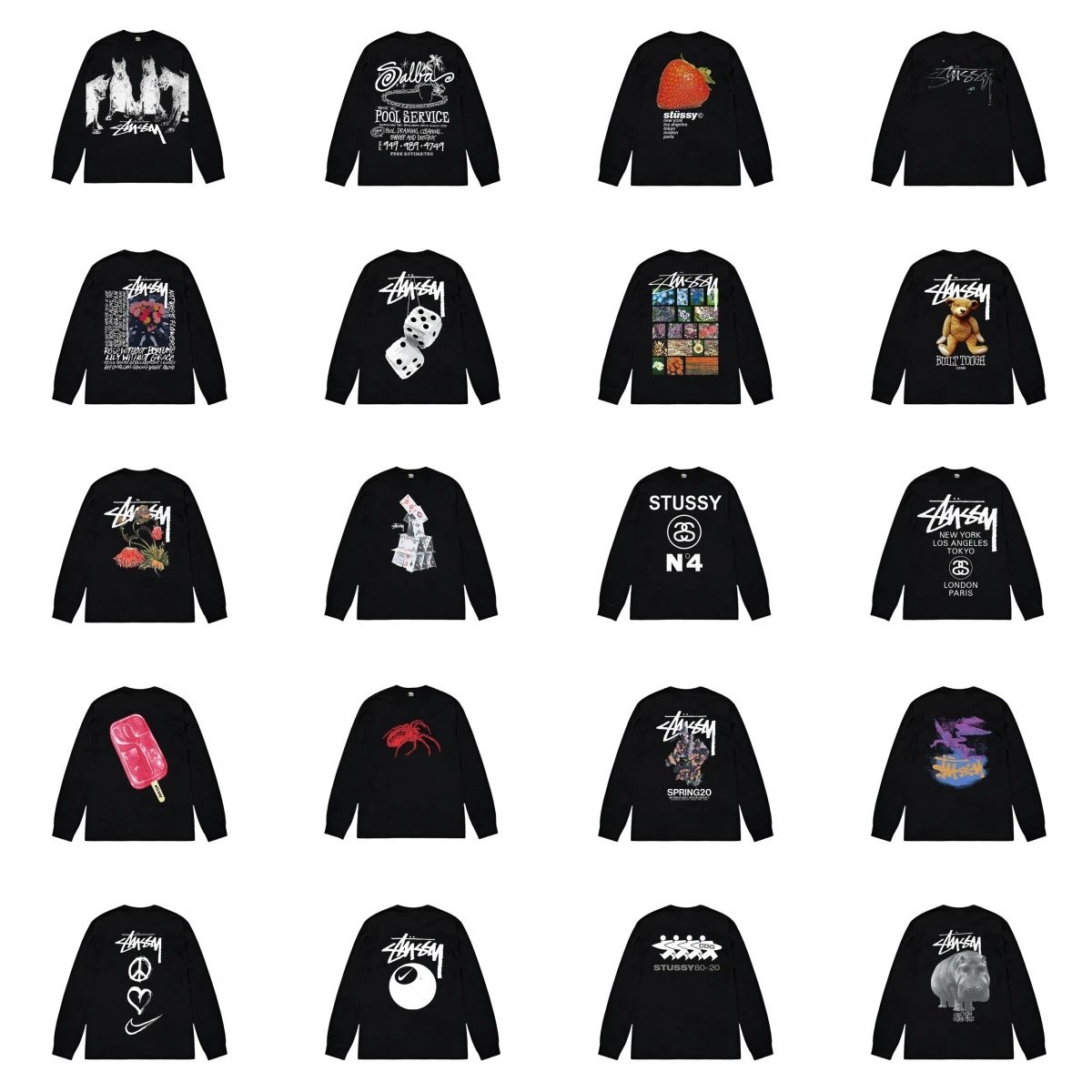 Stussy Long Sleeve Black Graph