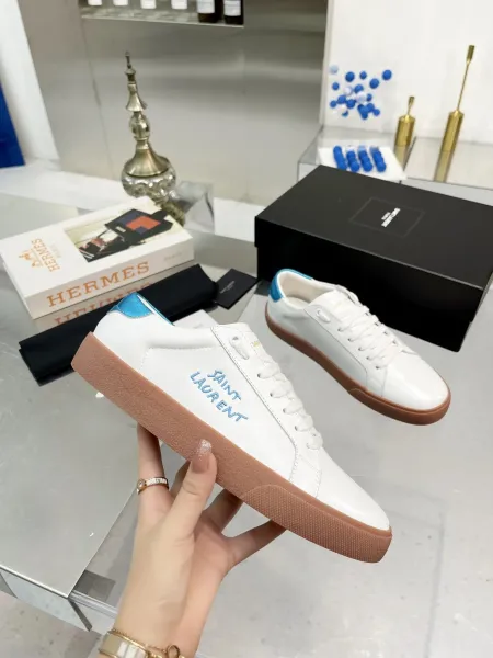 Saint Laurent Court Classic White Leather Sneakers - 5