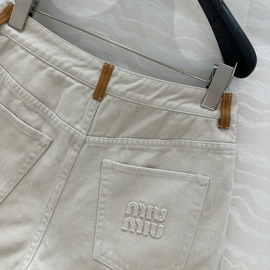 Denim Shorts with Trim Accents