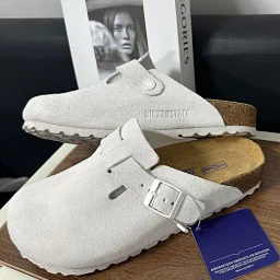 thumbnail for Cowhide Boken shoes, vintage leather semi-slippers, comfortable cork shoes, Birkenstock shoes, casual toe slippers Boston