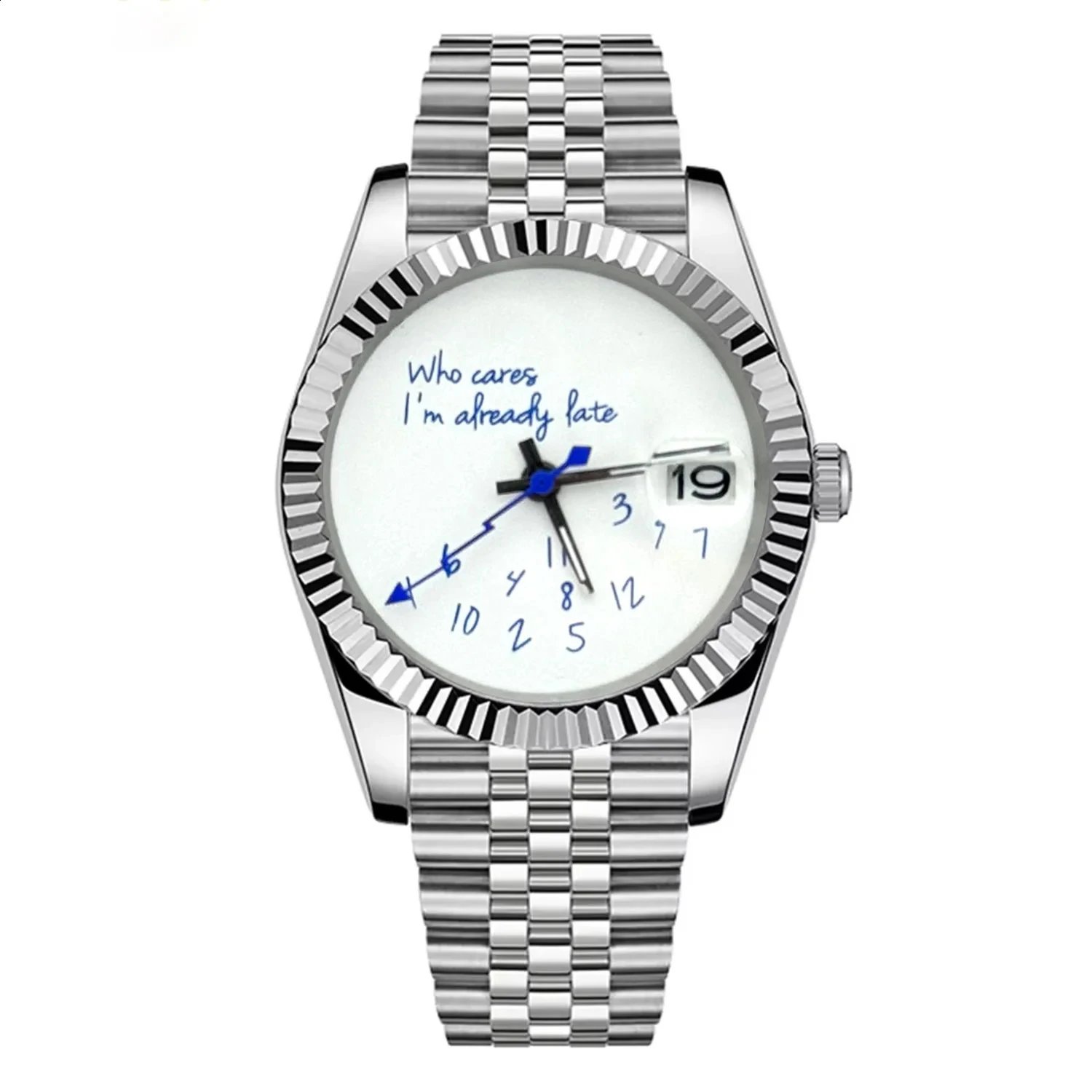 Fluted Bezel Luminous Blue Hands