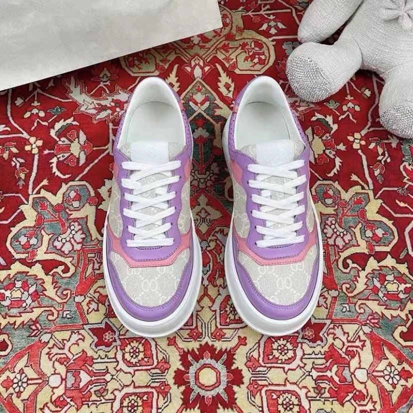 Gucci Sneakers Low-Top Platform GG Monogram — Pink