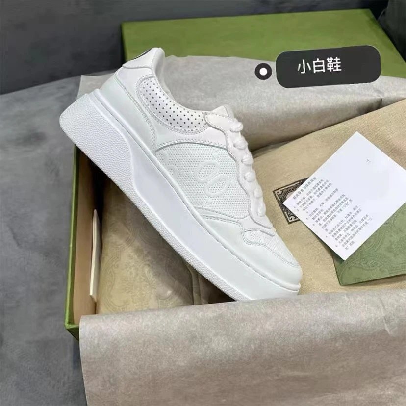 Gucci Sneakers Low-Top Platform GG Monogram — All white