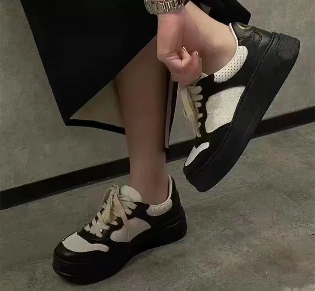 Gucci Sneakers Low-Top Platform GG Monogram — Panda color