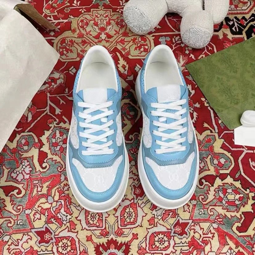 Gucci Sneakers Low-Top Platform GG Monogram — Sky blue