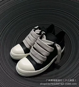 thumbnail for RO Owens Bread Shoes 2024 Chubby Ding Wide Strappy Platform Shoes Couple Trendy Versatile Casual Sneakers